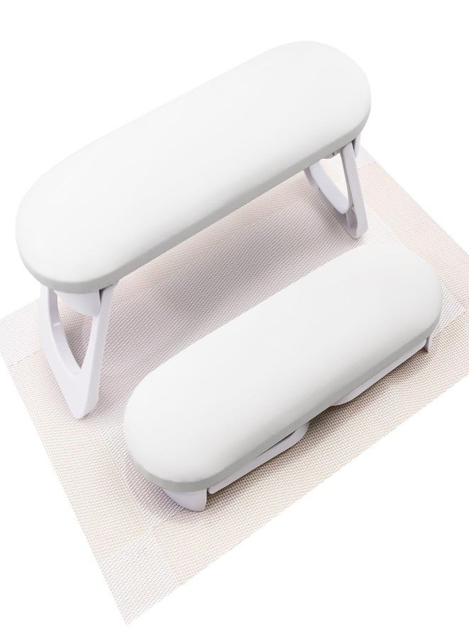 Subay Nail Arm Rest, Foldable PU Leather Nail Hand Rest for Acrylic Nails Cushion Hand Holder, Nail Hand Pillow Nail Art Accessories Tool for Manicure Salon Use - White - Image 1
